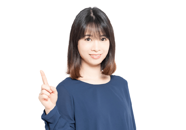 指を指す女性の写真