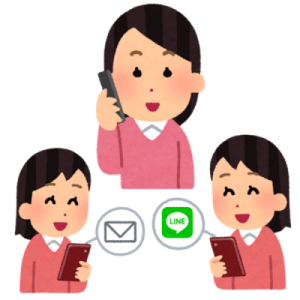 電話・メール・LINEで24時間相談できる問い合わせ手段を示す画像